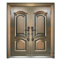 Factory Direct Sale Hot sale Unequal Double Steel Security Swing Exterior Steel Door With Cat's Eye